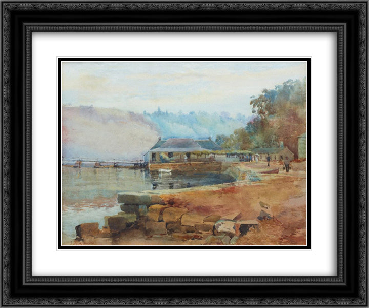 Mosman's Bay 24x20 Black Ornate Wood Framed Art Print Poster with Double Matting by Ashton, Julian