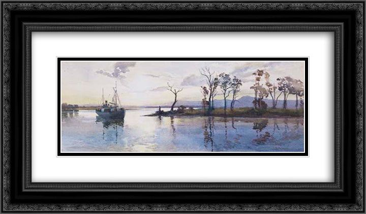Mouth of the Goulburn River 24x14 Black Ornate Wood Framed Art Print Poster with Double Matting by Ashton, Julian
