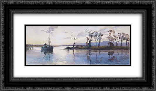 Mouth of the Goulburn River 24x14 Black Ornate Wood Framed Art Print Poster with Double Matting by Ashton, Julian