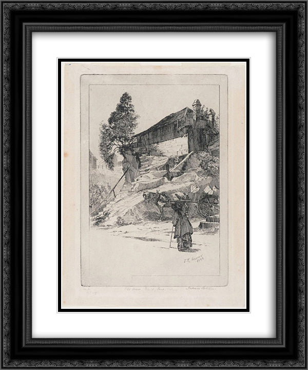 Old house, Trinity Lane, Sydney 20x24 Black Ornate Wood Framed Art Print Poster with Double Matting by Ashton, Julian