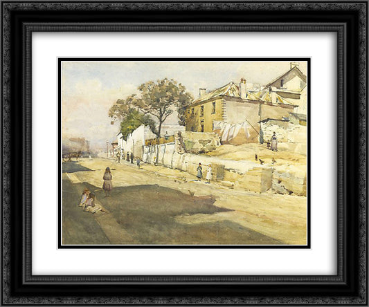 Old houses, Cumberland Street 24x20 Black Ornate Wood Framed Art Print Poster with Double Matting by Ashton, Julian