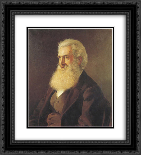 Portrait of Louis Buvelot 20x22 Black Ornate Wood Framed Art Print Poster with Double Matting by Ashton, Julian