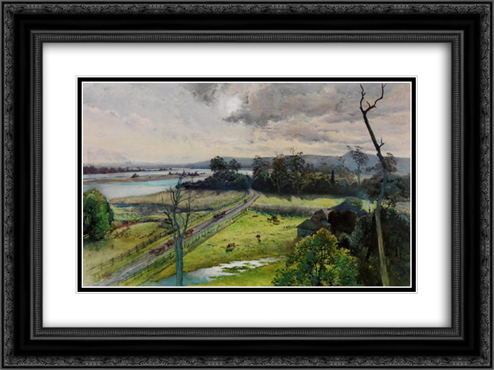 Shoalhaven River, junction with Broughton Creek, New South Wales 24x18 Black Ornate Wood Framed Art Print Poster with Double Matting by Ashton, Julian
