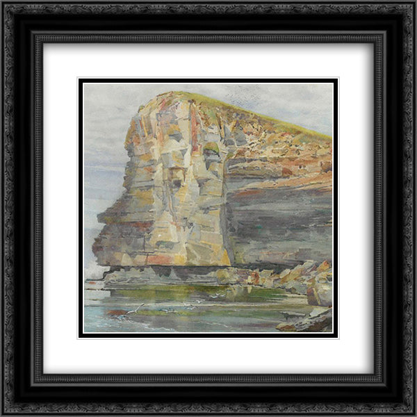 Terrigal Headland, New South Wales 20x20 Black Ornate Wood Framed Art Print Poster with Double Matting by Ashton, Julian