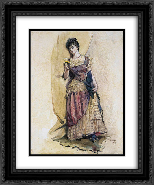 The Ball Dress 20x24 Black Ornate Wood Framed Art Print Poster with Double Matting by Ashton, Julian