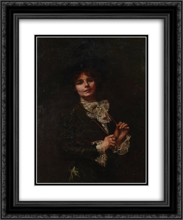 The coral necklet 20x24 Black Ornate Wood Framed Art Print Poster with Double Matting by Ashton, Julian