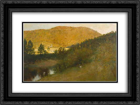 The everlasting hills 24x18 Black Ornate Wood Framed Art Print Poster with Double Matting by Ashton, Julian