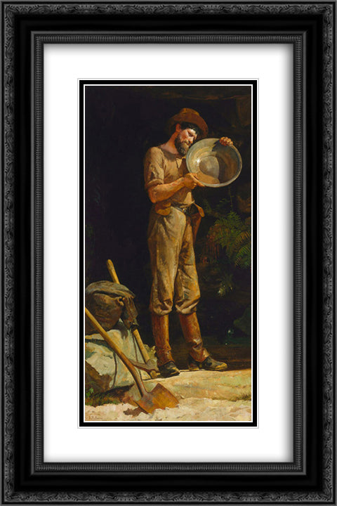 The prospector 16x24 Black Ornate Wood Framed Art Print Poster with Double Matting by Ashton, Julian