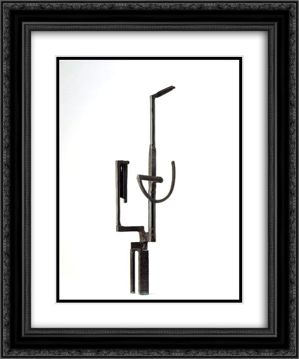 Femme au miroir 20x24 Black Ornate Wood Framed Art Print Poster with Double Matting by Gonzalez, Julio