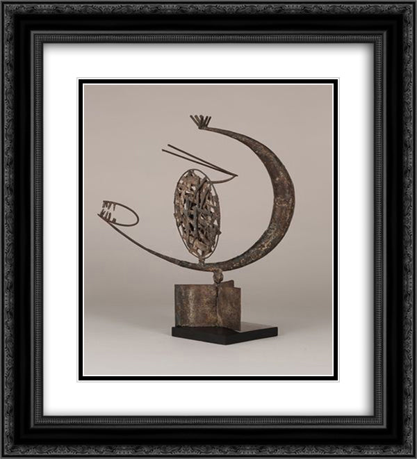 Head 20x22 Black Ornate Wood Framed Art Print Poster with Double Matting by Gonzalez, Julio