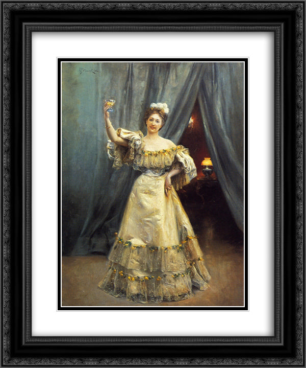 A Toast 20x24 Black Ornate Wood Framed Art Print Poster with Double Matting by Stewart, Julius LeBlanc
