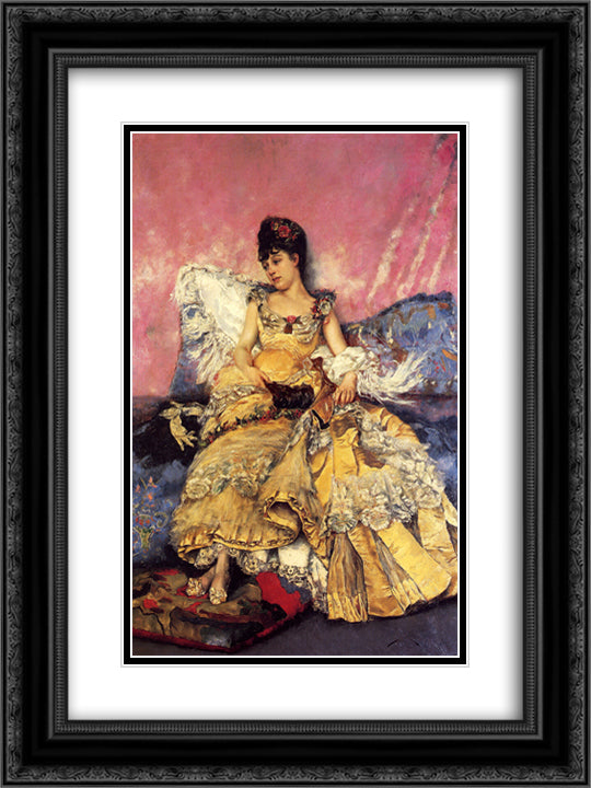 After The Ball 18x24 Black Ornate Wood Framed Art Print Poster with Double Matting by Stewart, Julius LeBlanc