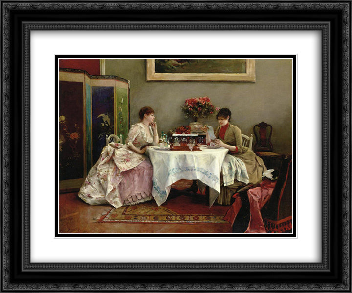An Interesting Letter 24x20 Black Ornate Wood Framed Art Print Poster with Double Matting by Stewart, Julius LeBlanc