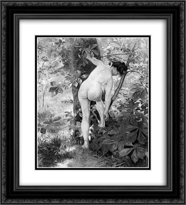 Morning 20x22 Black Ornate Wood Framed Art Print Poster with Double Matting by Stewart, Julius LeBlanc