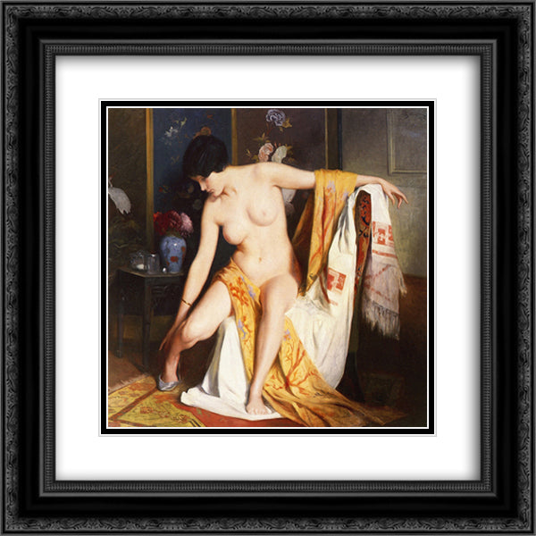Nude in an Interior 20x20 Black Ornate Wood Framed Art Print Poster with Double Matting by Stewart, Julius LeBlanc