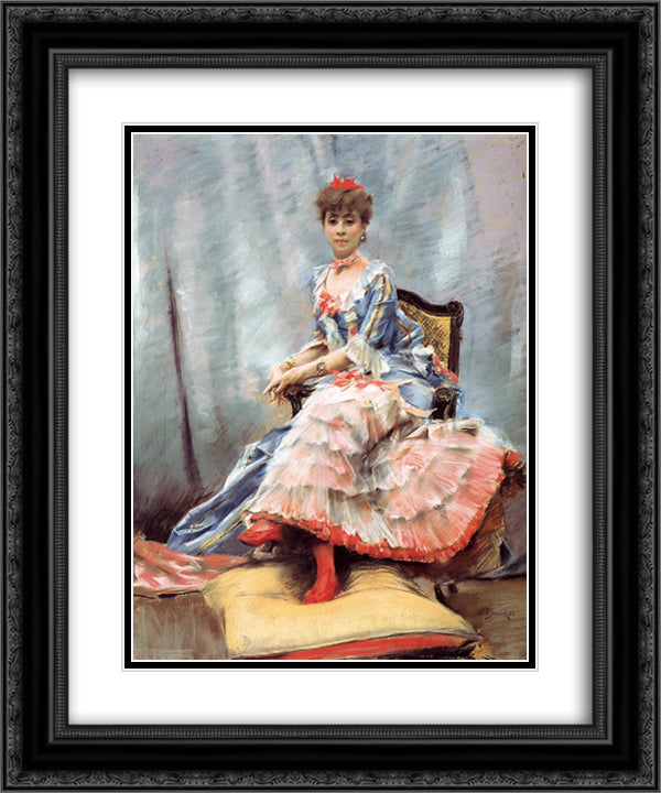 Portrait Of Laure Hayman 20x24 Black Ornate Wood Framed Art Print Poster with Double Matting by Stewart, Julius LeBlanc