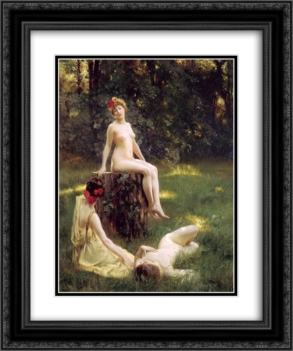 The Glade 20x24 Black Ornate Wood Framed Art Print Poster with Double Matting by Stewart, Julius LeBlanc