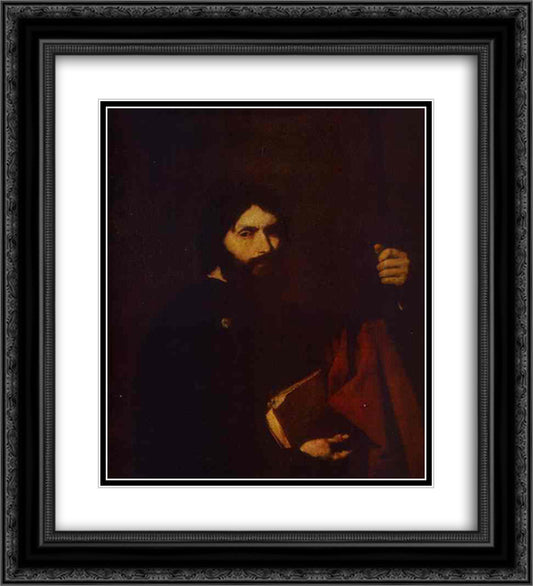 Apostle James the Minor 20x22 Black Ornate Wood Framed Art Print Poster with Double Matting by Ribera, Jusepe de