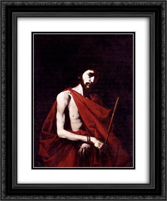 Ecce Homo 20x24 Black Ornate Wood Framed Art Print Poster with Double Matting by Ribera, Jusepe de