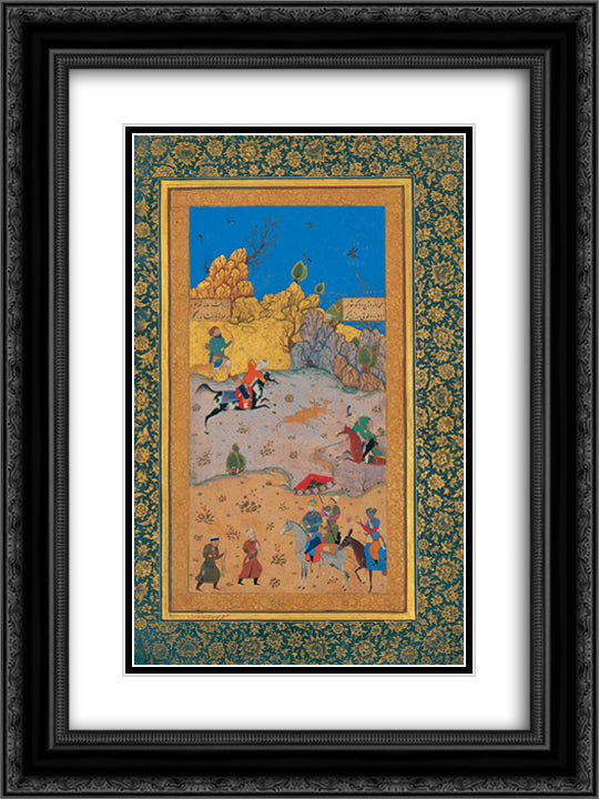 Hunting Ground 18x24 Black Ornate Wood Framed Art Print Poster with Double Matting by ud Din Behzad, Kamal