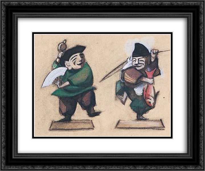 unknown title 24x20 Black Ornate Wood Framed Art Print Poster with Double Matting by Yamamoto, Kanae
