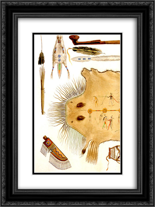 Inside Front Cover [ Left ] 18x24 Black Ornate Wood Framed Art Print Poster with Double Matting by Bodmer, Karl