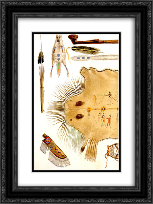 Inside Front Cover [ Left ] 18x24 Black Ornate Wood Framed Art Print Poster with Double Matting by Bodmer, Karl