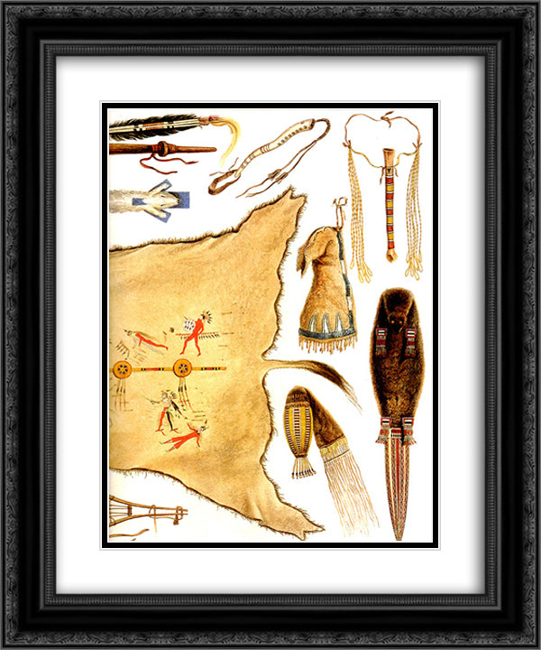 Inside Front Cover [ Right ] 20x24 Black Ornate Wood Framed Art Print Poster with Double Matting by Bodmer, Karl