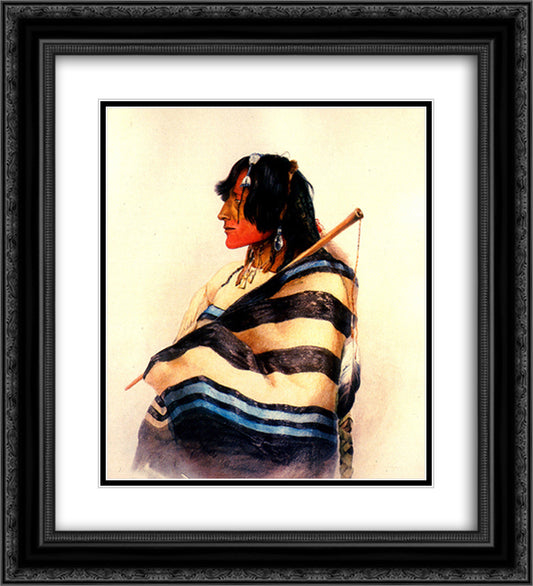 Kiasax [ Bear on the Left ] 20x22 Black Ornate Wood Framed Art Print Poster with Double Matting by Bodmer, Karl