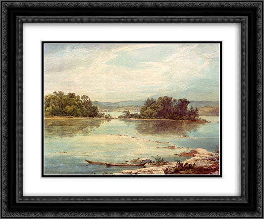 Susquehanna near Harrisburg, Pennsylvania 24x20 Black Ornate Wood Framed Art Print Poster with Double Matting by Bodmer, Karl