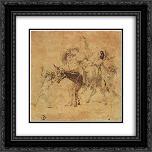 A Merry Return 20x20 Black Ornate Wood Framed Art Print Poster with Double Matting by Bryullov, Karl