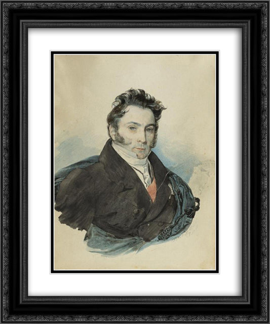Alexander Ribeaupierre 20x24 Black Ornate Wood Framed Art Print Poster with Double Matting by Bryullov, Karl