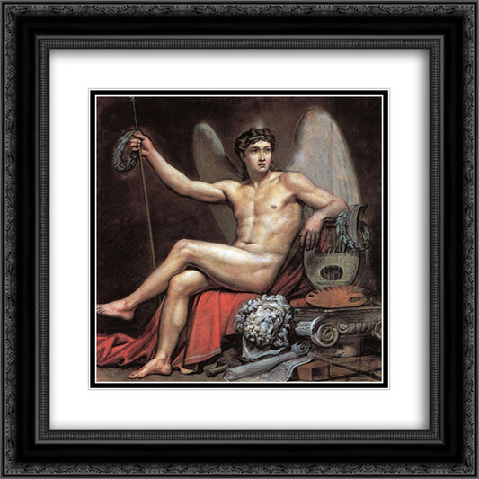 Genius of Art 20x20 Black Ornate Wood Framed Art Print Poster with Double Matting by Bryullov, Karl