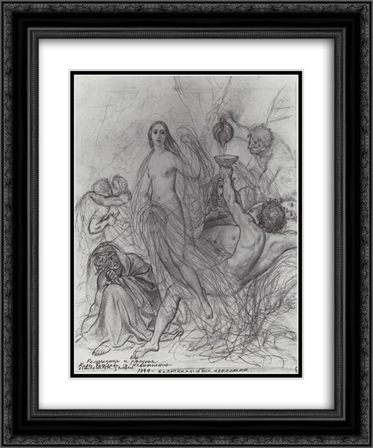 Innocence, leaving the Earth 20x24 Black Ornate Wood Framed Art Print Poster with Double Matting by Bryullov, Karl