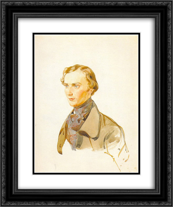 Ivan Riboper 20x24 Black Ornate Wood Framed Art Print Poster with Double Matting by Bryullov, Karl