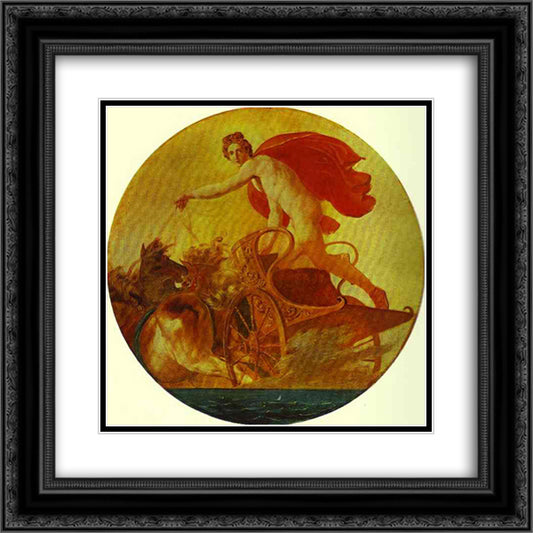 Pheb in His Chariot 20x20 Black Ornate Wood Framed Art Print Poster with Double Matting by Bryullov, Karl