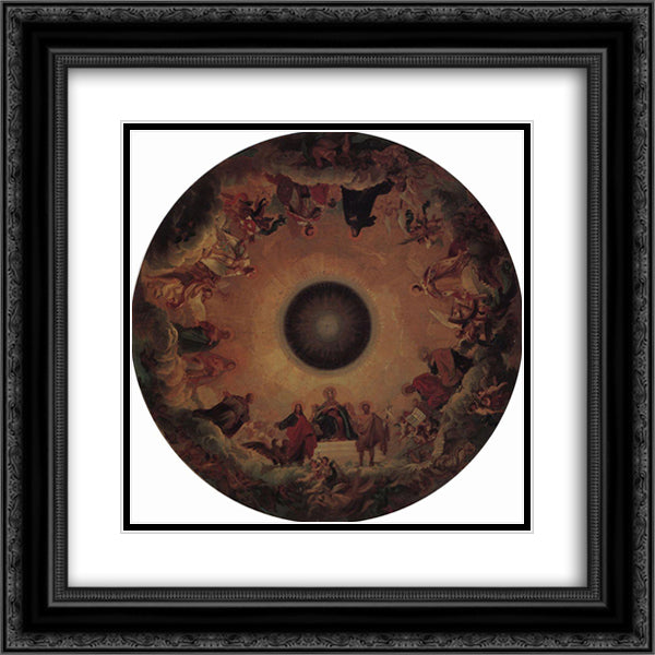 Plafond 20x20 Black Ornate Wood Framed Art Print Poster with Double Matting by Bryullov, Karl