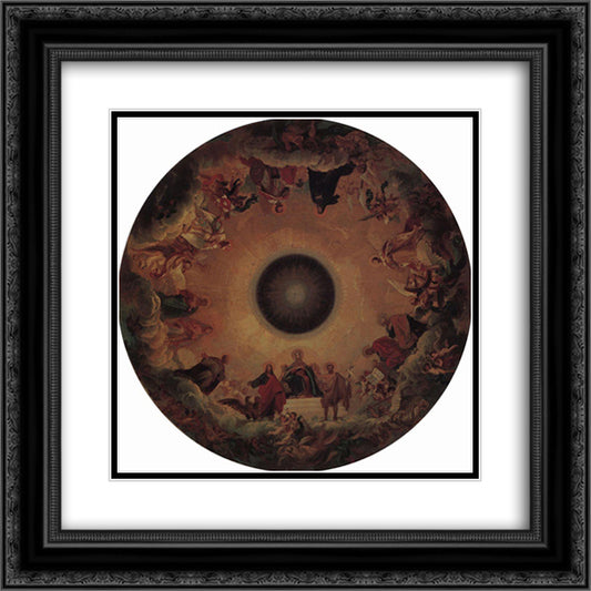 Plafond 20x20 Black Ornate Wood Framed Art Print Poster with Double Matting by Bryullov, Karl