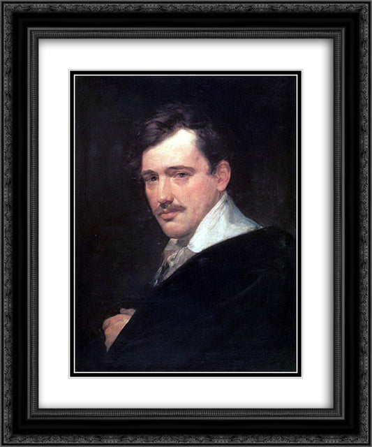 Portrait of A. N. Lvov 20x24 Black Ornate Wood Framed Art Print Poster with Double Matting by Bryullov, Karl