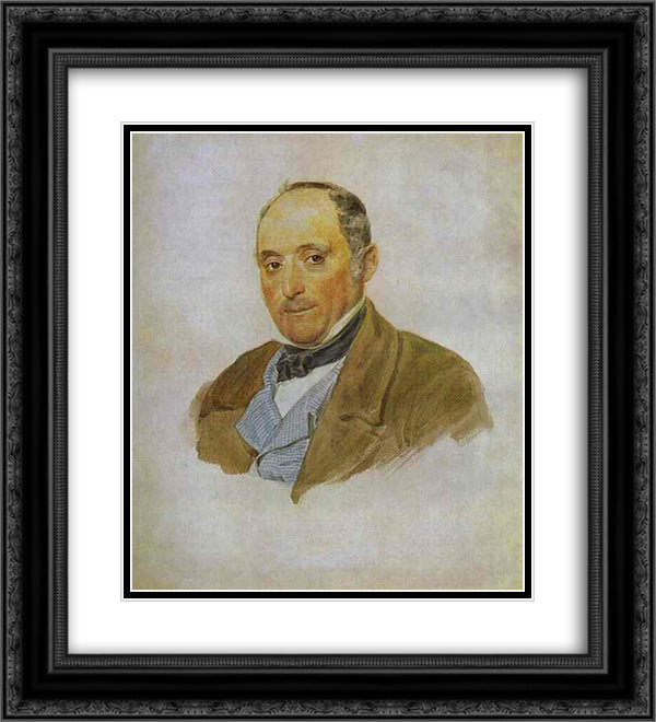 Portrait of a Man from the Tittoni's family 20x22 Black Ornate Wood Framed Art Print Poster with Double Matting by Bryullov, Karl