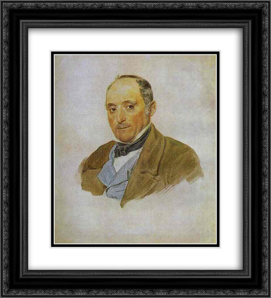 Portrait of a Man from the Tittoni's family 20x22 Black Ornate Wood Framed Art Print Poster with Double Matting by Bryullov, Karl