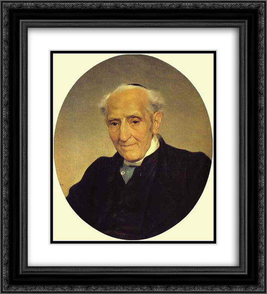 Portrait of Archbishop Giuseppe Capecalatro 20x22 Black Ornate Wood Framed Art Print Poster with Double Matting by Bryullov, Karl