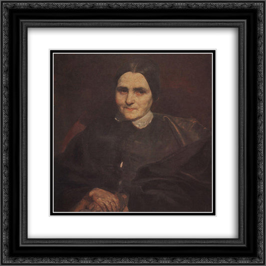 Portrait of Catherine Tittoni 20x20 Black Ornate Wood Framed Art Print Poster with Double Matting by Bryullov, Karl