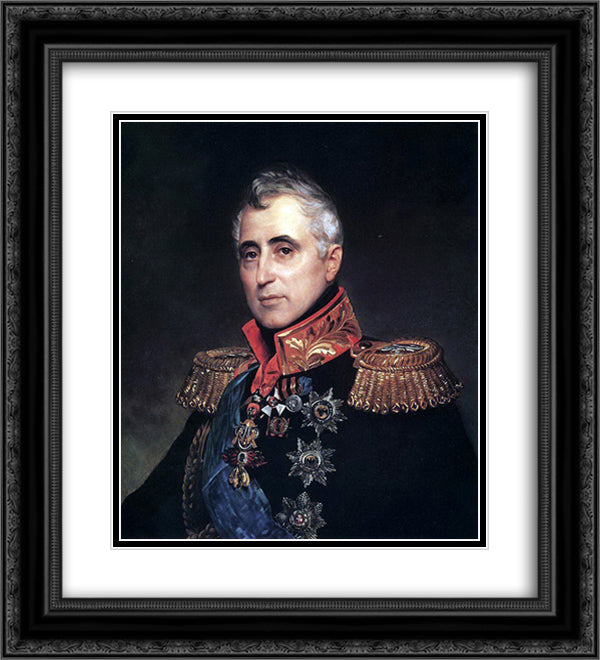 Portrait of Count C. A. Pozzo di Borgo 20x22 Black Ornate Wood Framed Art Print Poster with Double Matting by Bryullov, Karl