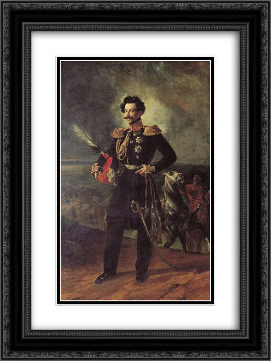 Portrait of Count V. A. Perovsky 18x24 Black Ornate Wood Framed Art Print Poster with Double Matting by Bryullov, Karl