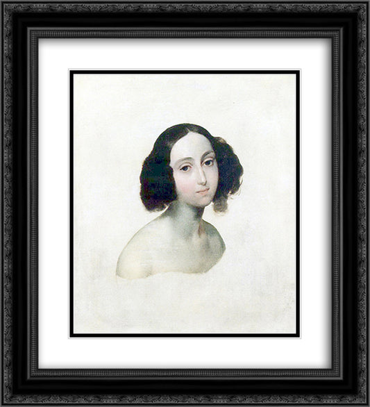 Portrait of Grand Duchess Olga Nikolaevna 20x22 Black Ornate Wood Framed Art Print Poster with Double Matting by Bryullov, Karl