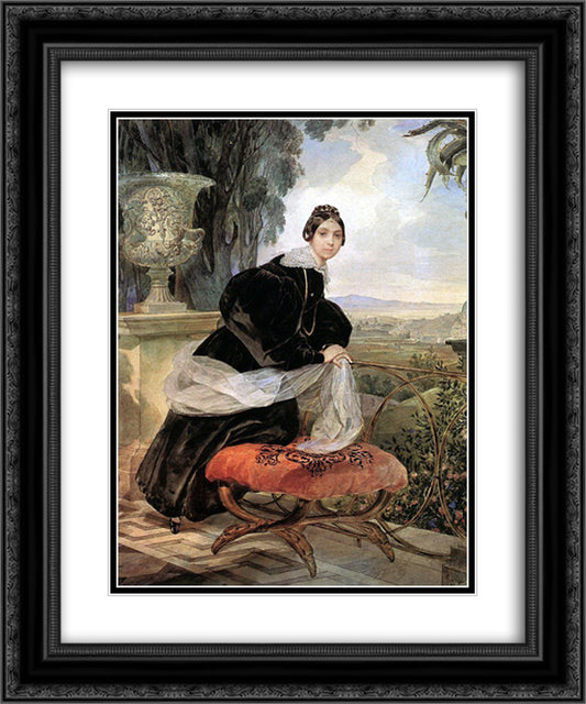 Portrait of Princess Ye. P. Saltykova 20x24 Black Ornate Wood Framed Art Print Poster with Double Matting by Bryullov, Karl