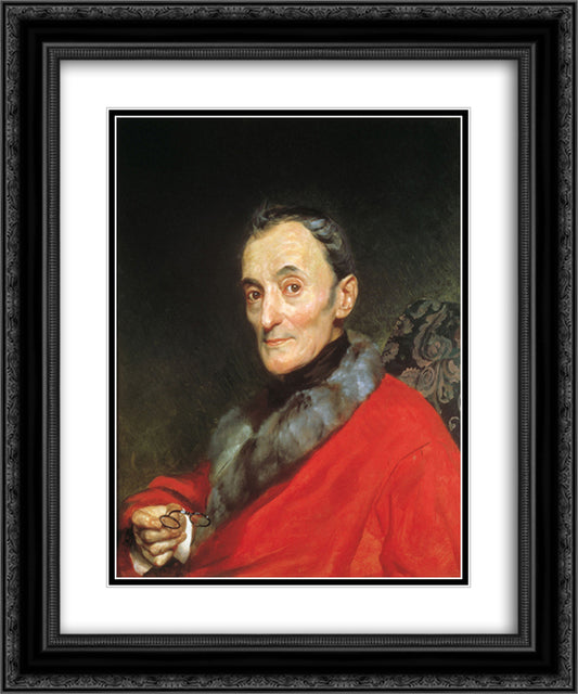 Portrait of the Archeologist Michelangelo Lanci 20x24 Black Ornate Wood Framed Art Print Poster with Double Matting by Bryullov, Karl