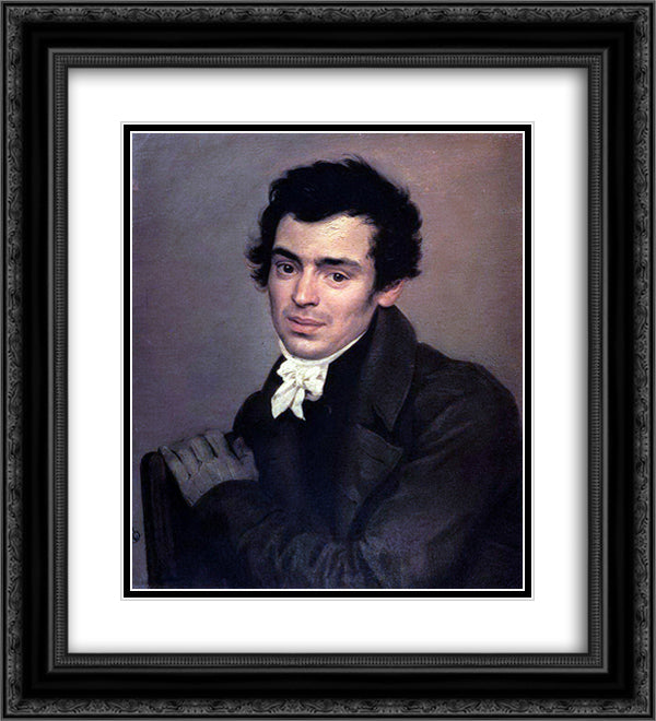 Portrait of the Architect K. A. Ton 20x22 Black Ornate Wood Framed Art Print Poster with Double Matting by Bryullov, Karl