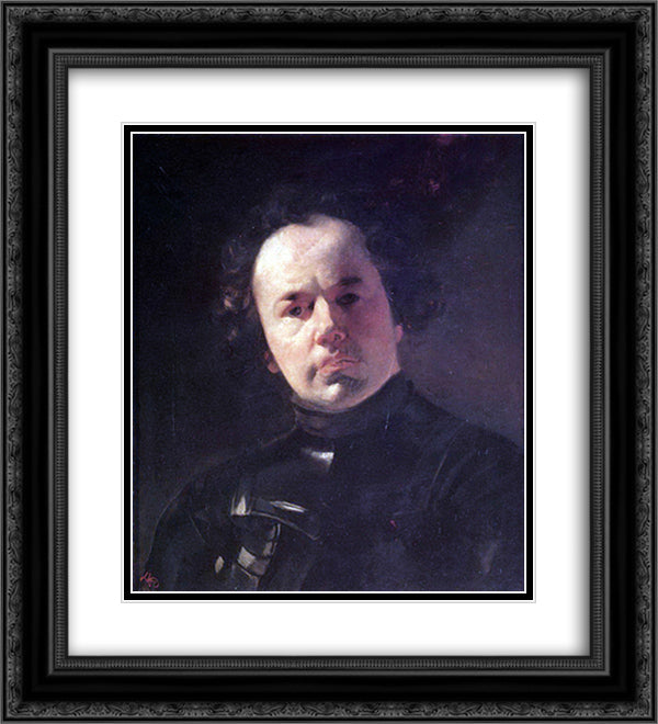Portrait of Ya. F. Yanenko with Armour 20x22 Black Ornate Wood Framed Art Print Poster with Double Matting by Bryullov, Karl